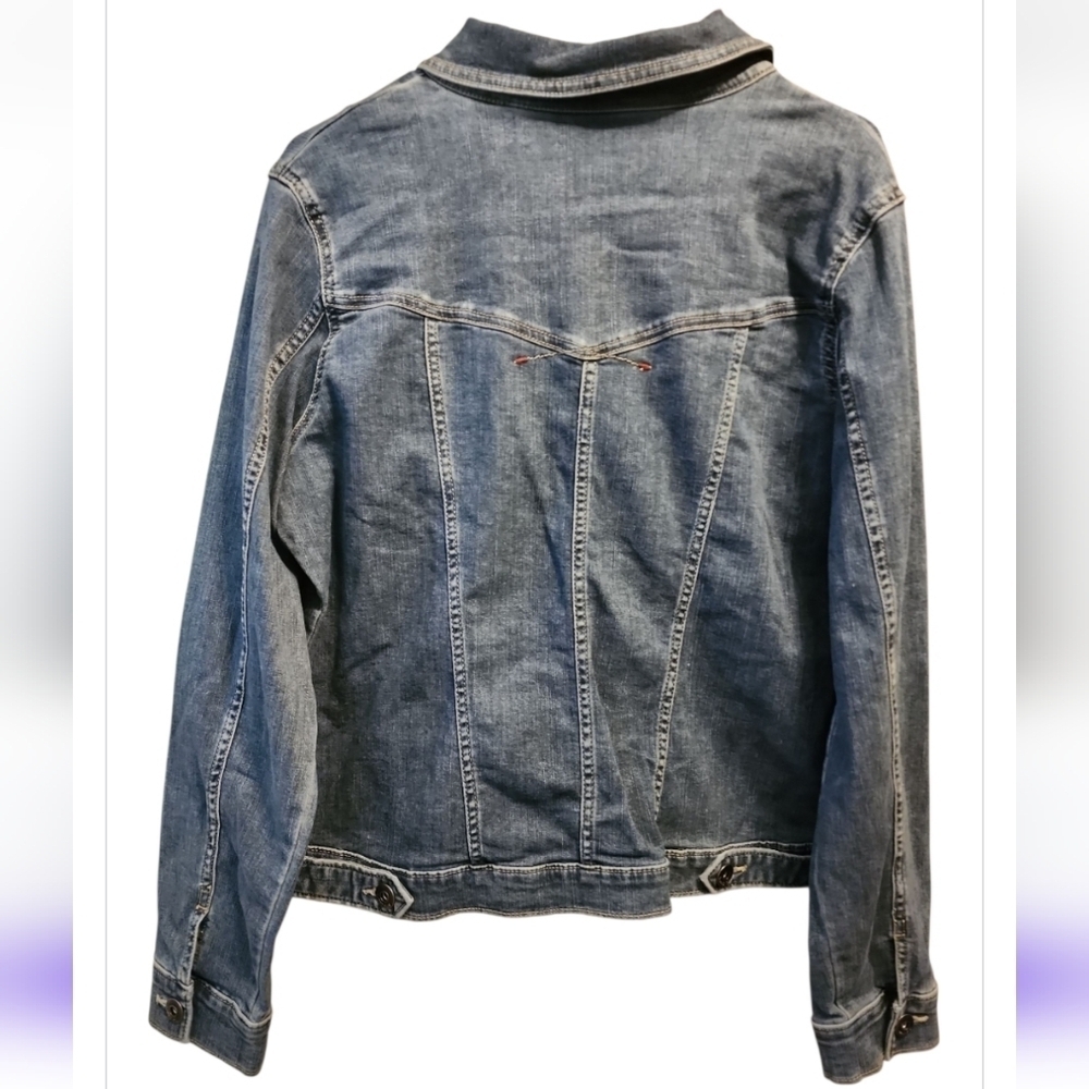 Wrangler Authentics Womens Denim Jean Jacket Blue Size X-Large Button Up Stretch - Picture 5 of 9